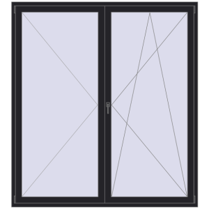 Buy Balcony doors 2000x2200 mm BALCONY DOOR REHAU SYNEGO BLACK_ULTI-MATT two-sided
