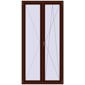 Buy Balcony doors 1200x2400 mm BALCONY DOOR REHAU EURO 70 BLACK_CHERRY two-sided
