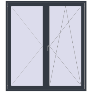 Zamów teraz Drzwi balkonowe 1700x1900 mm BALCONY DOOR REHAU SYNEGO ANTHRACITE_GREY_STRUKTURAL dwustronny