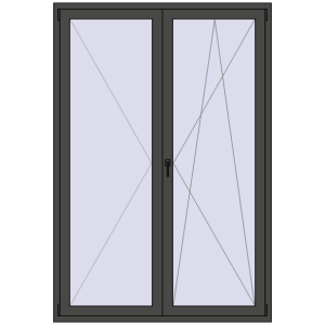 Buy Balcony doors 1500x2200 mm BALCONY DOOR REHAU SYNEGO BASALT_GREY two-sided