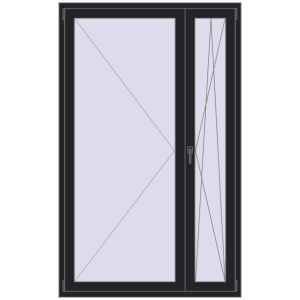 Zamów teraz Drzwi balkonowe 1300x2100 mm BALCONY DOOR REHAU SYNEGO BLACK_ULTI-MATT dwustronny