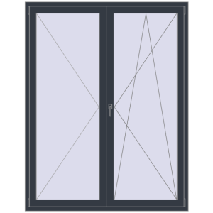 Zamów teraz Drzwi balkonowe 1600x2050 mm BALCONY DOOR REHAU EURO 70 ANTHRACITE_GREY_STRUKTURAL dwustronny