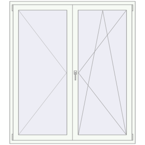 Buy Balcony doors 1580x1790 mm BALCONY DOOR REHAU EURO 60 RAL 9016 Traffic white two-sided