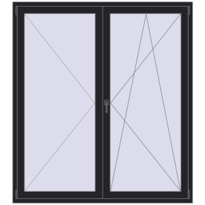 Zamów teraz Drzwi balkonowe 1700x1900 mm BALCONY DOOR REHAU SYNEGO BLACK_ULTI-MATT dwustronny