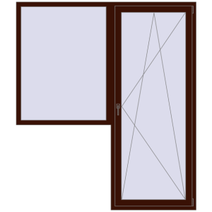 Buy Balcony doors 1900x2200 mm BALCONY DOOR REHAU EURO 70 BLACK_CHERRY two-sided