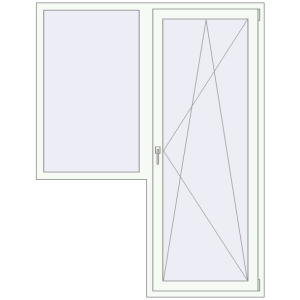 Buy Balcony doors 1550x2000 mm BALCONY DOOR REHAU EURO 70 RAL 9016 Traffic white two-sided