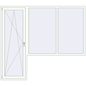 Drzwi balkonowe plastikowe 2400x2100 mm With right side window. Widok od środka Zamów teraz Drzwi balkonowe 2400x2100 mm BALCONY DOOR REHAU EURO 70 RAL 9016 Traffic white dwustronny