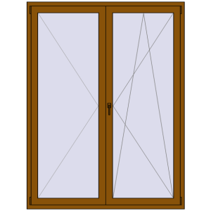 Buy Balcony doors 1600x2100 mm BALCONY DOOR REHAU EURO 70 GOLDEN OAK two-sided