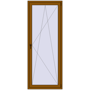 Buy Balcony doors 850x2300 mm BALCONY DOOR REHAU SYNEGO GOLDEN OAK two-sided
