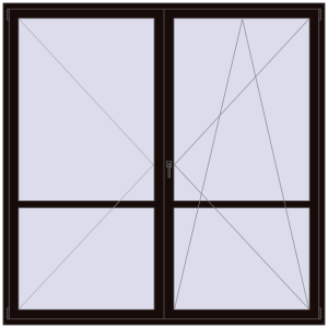 Zamów teraz Drzwi balkonowe 2300x2300 mm BALCONY DOOR REHAU EURO 70 BLACK_BROWN dwustronny