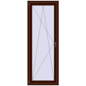 Plastic balcony door 740x2000 mm Single leaf. View from inside Buy Balcony doors 740x2000 mm BALCONY DOOR REHAU EURO 70 BLACK_CHERRY two-sided
