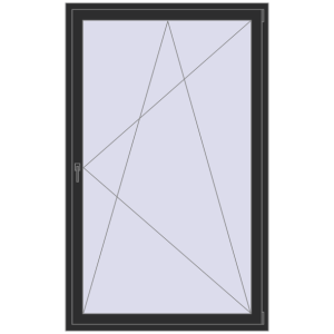 Buy Balcony doors 1300x2100 mm BALCONY DOOR REHAU SYNEGO BLACK_STRUCTURAL two-sided