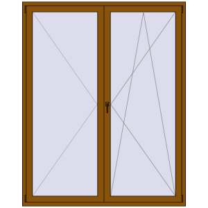 Buy Balcony doors 1800x2250 mm BALCONY DOOR REHAU SYNEGO GOLDEN OAK two-sided