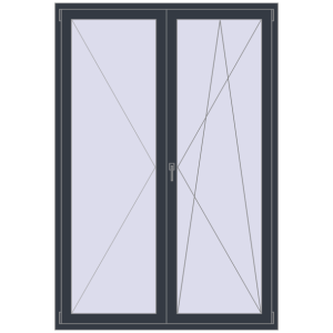 Buy Balcony doors 1500x2200 mm BALCONY DOOR REHAU SYNEGO ANTHRACITE_GREY_STRUKTURAL two-sided