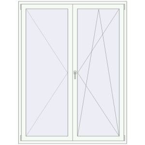 Buy Balcony doors 1600x2100 mm BALCONY DOOR REHAU EURO 60 RAL 9016 Traffic white two-sided