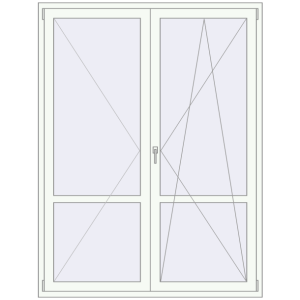 Buy Balcony doors 1600x2100 mm BALCONY DOOR REHAU EURO 70 RAL 9016 Traffic white two-sided