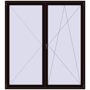Buy Balcony doors 2000x2200 mm BALCONY DOOR REHAU EURO 70 BLACK_BROWN two-sided
