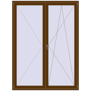 Buy Balcony doors 1640x2200 mm BALCONY DOOR REHAU EURO 70 WALNUT two-sided