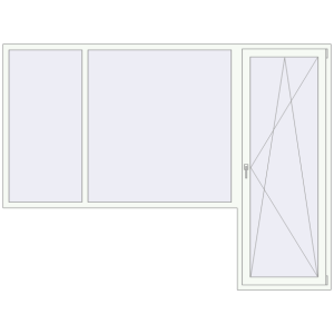 Buy Balcony doors 2800x2100 mm BALCONY DOOR REHAU SYNEGO RAL 9016 Traffic white two-sided
