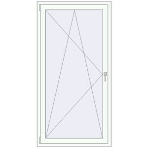 Drzwi balkonowe plastikowe 1000x1900 mm Jednoskrzydłowe. Widok od środka Zamów teraz Drzwi balkonowe 1000x1900 mm BALCONY DOOR REHAU EURO 70 RAL 9016 Traffic white dwustronny