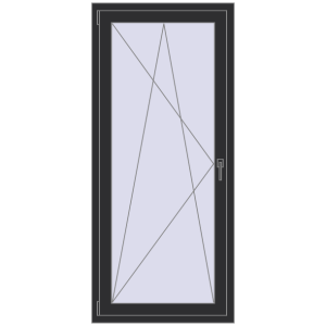 Buy Balcony doors 800x1800 mm BALCONY DOOR REHAU SYNEGO ANTHRACITE_GREY_GLATT two-sided