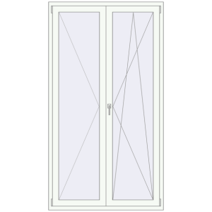 Buy Balcony doors 1250x2260 mm BALCONY DOOR REHAU EURO 70 RAL 9016 Traffic white two-sided