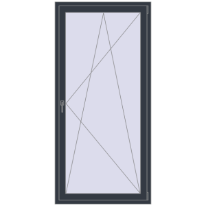 Buy Balcony doors 1000x2100 mm BALCONY DOOR REHAU EURO 70 ANTHRACITE_GREY_STRUKTURAL two-sided