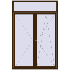 Buy Balcony doors 1600x2400 mm BALCONY DOOR REHAU SYNEGO DARK_OAK two-sided