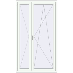 Buy Balcony doors 1200x2100 mm BALCONY DOOR REHAU EURO 70 RAL 9016 Traffic white two-sided
