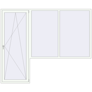 Buy Balcony doors 2800x2300 mm BALCONY DOOR REHAU EURO 70 RAL 9016 Traffic white two-sided