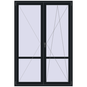 Buy Balcony doors 1500x2200 mm BALCONY DOOR REHAU EURO 70 BLACK_COOL_110L-2 two-sided