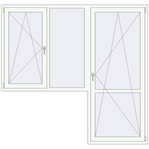 Buy Balcony doors 2200x2100 mm BALCONY DOOR REHAU EURO 70 RAL 9016 Traffic white two-sided