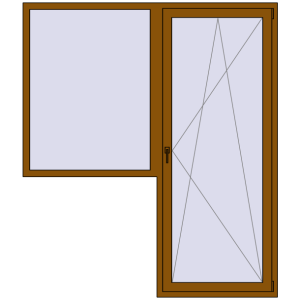 Buy Balcony doors 1900x2200 mm BALCONY DOOR REHAU SYNEGO GOLDEN OAK two-sided