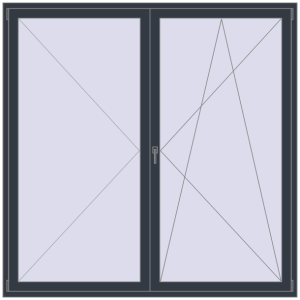 Buy Balcony doors 2100x2100 mm BALCONY DOOR REHAU EURO 60 ANTHRACITE_GREY_STRUKTURAL two-sided