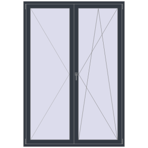 Buy Balcony doors 1600x2300 mm BALCONY DOOR REHAU EURO 70 ANTHRACITE_GREY_STRUKTURAL two-sided