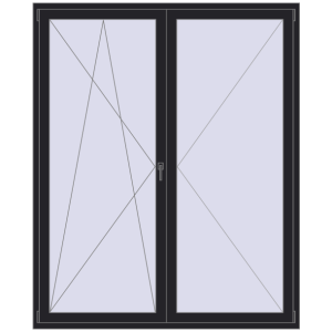 Buy Balcony doors 1800x2200 mm BALCONY DOOR REHAU SYNEGO BLACK_ULTI-MATT two-sided