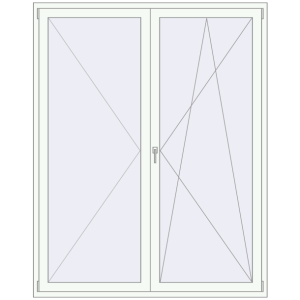 Buy Balcony doors 1816x2220 mm BALCONY DOOR REHAU SYNEGO RAL 9016 Traffic white two-sided