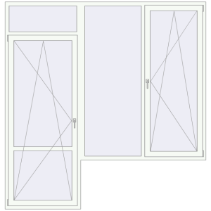 Buy Balcony doors 2520x2600 mm BALCONY DOOR REHAU EURO 70 RAL 9016 Traffic white two-sided