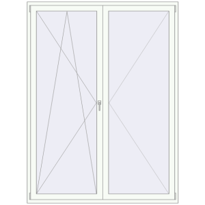 Buy Balcony doors 1830x2400 mm BALCONY DOOR REHAU EURO 70 RAL 9016 Traffic white two-sided