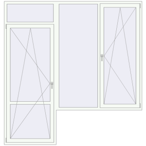 Buy Balcony doors 2515x2615 mm BALCONY DOOR REHAU EURO 70 RAL 9016 Traffic white two-sided
