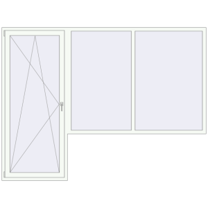 Buy Balcony doors 2800x2100 mm BALCONY DOOR REHAU EURO 70 RAL 9016 Traffic white two-sided