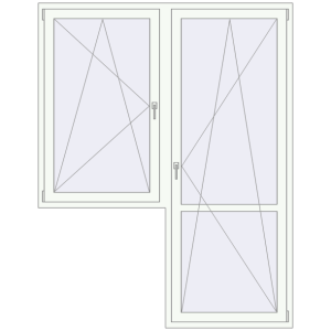 Buy Balcony doors 1800x2300 mm BALCONY DOOR REHAU EURO 70 RAL 9016 Traffic white two-sided