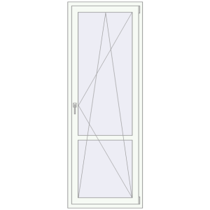 Plastic balcony door 800x2200 mm Single leaf with mullion. View from inside Buy Balcony doors 800x2200 mm BALCONY DOOR REHAU EURO 70 RAL 9016 Traffic white two-sided