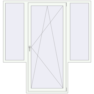 Buy Balcony doors 2000x2100 mm BALCONY DOOR REHAU EURO 70 RAL 9016 Traffic white two-sided