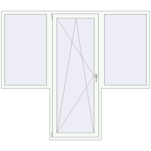 Buy Balcony doors 2300x2000 mm BALCONY DOOR REHAU EURO 70 RAL 9016 Traffic white two-sided