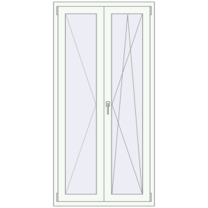 Buy Balcony doors 940x1900 mm BALCONY DOOR REHAU EURO 70 RAL 9016 Traffic white two-sided