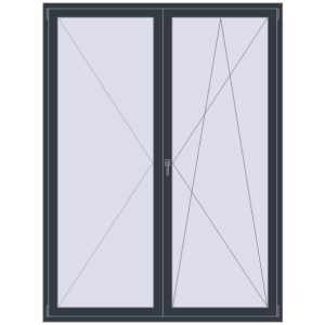 Buy Balcony doors 1830x2400 mm BALCONY DOOR REHAU EURO 70 ANTHRACITE_GREY_STRUKTURAL two-sided