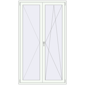 Buy Balcony doors 1285x2210 mm BALCONY DOOR REHAU EURO 70 RAL 9016 Traffic white two-sided