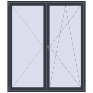 Buy Balcony doors 1800x2100 mm BALCONY DOOR REHAU SYNEGO ANTHRACITE_GREY_STRUKTURAL two-sided