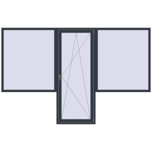 Buy Balcony doors 3250x2100 mm BALCONY DOOR REHAU EURO 70 ANTHRACITE_GREY_STRUKTURAL two-sided